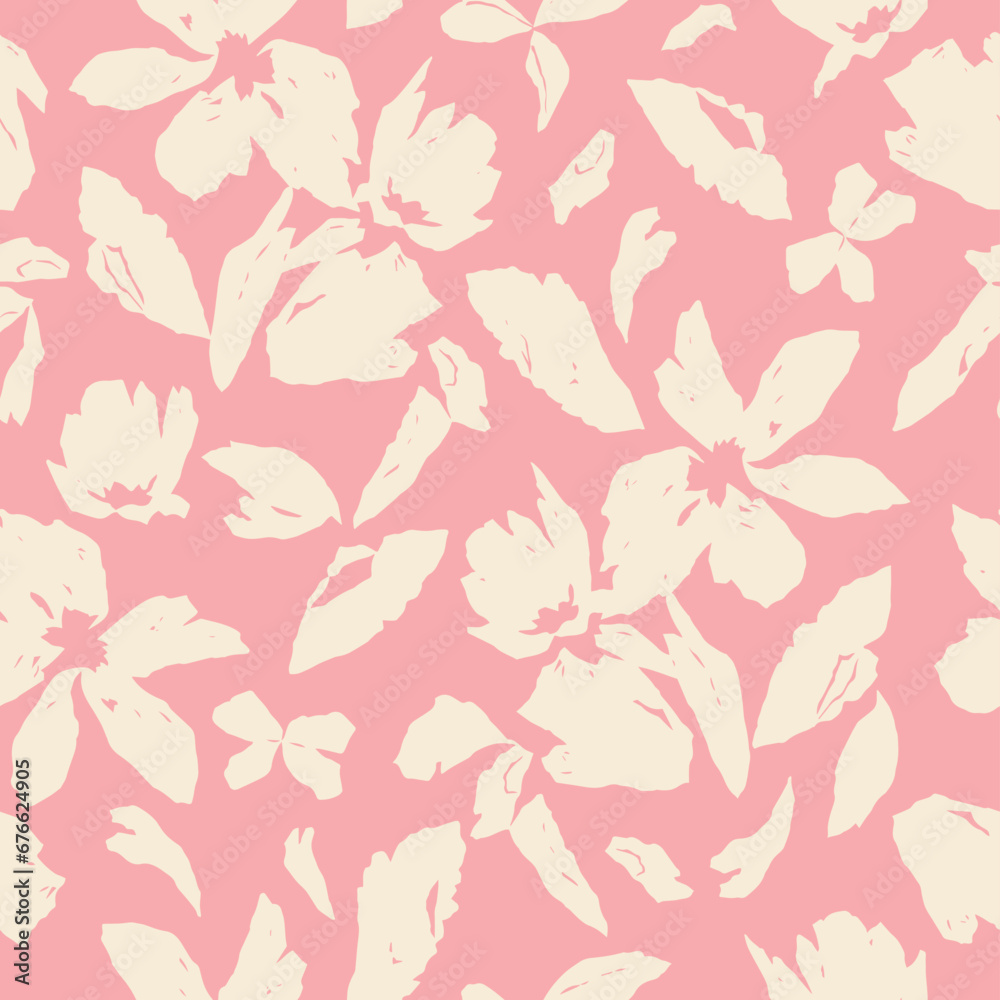 Vector flower paint drawing illustration seamless repeat pattern digital artwork Vector flower paint drawing illustration seamless repeat pattern digital artwork
