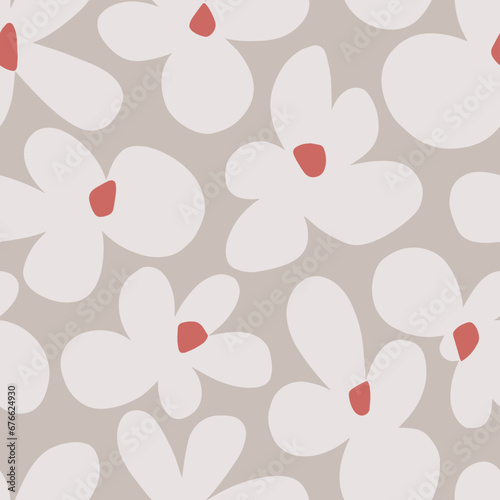 Vector cute flower illustration seamless repeat pattern digital artwork
