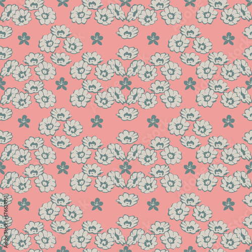Vector small flower damask illustration seamless repeat pattern digital artwork
