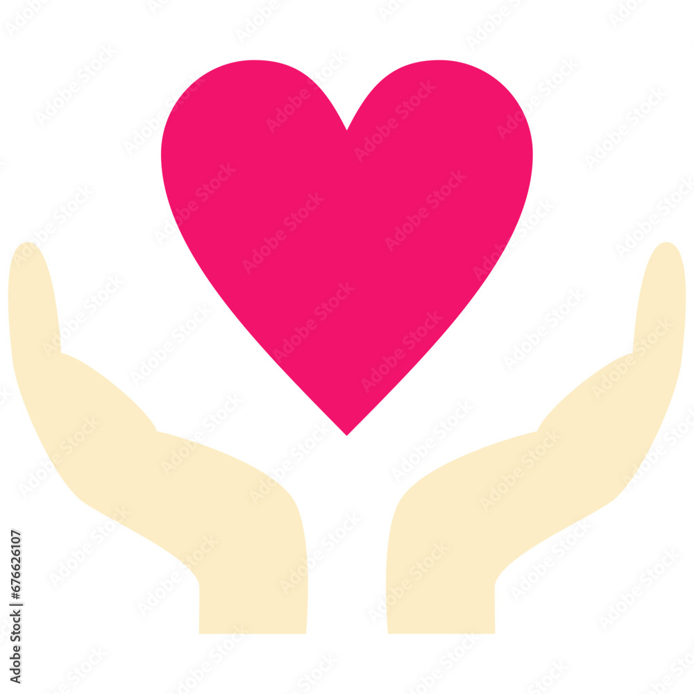 Hands holding heart icon Flat Design Style Hands holding heart icon Flat Design Style
