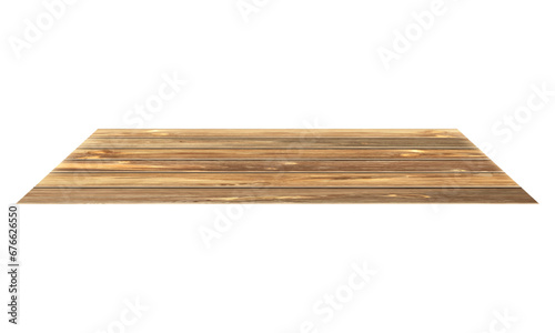 Vector empty wooden table top isolated on white background, used for display or montage your product