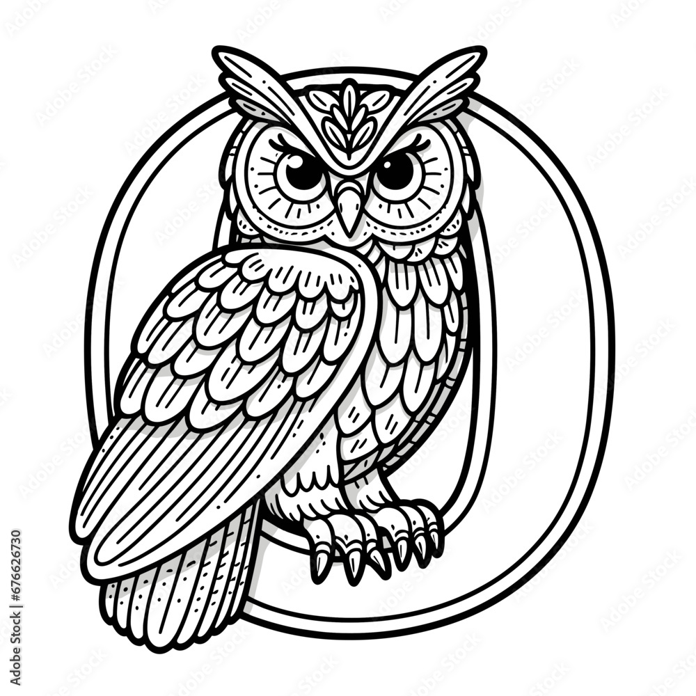O for Owl Coloring Book: Night's Mystical Flyers Unveiled