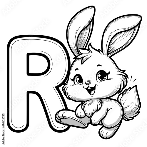 R for Rabbit Coloring Book: Hopping into Burrows and Meadows