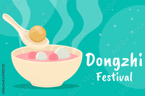 flat vector dongzhi festival background illustration