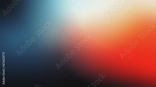 black blue orange red white mix , a spray texture color gradient shine bright light and glow , grainy noise grungy empty space rough abstract retro vibe background template photo