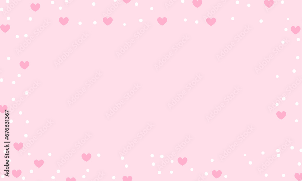 Vector pink hearts background design vector