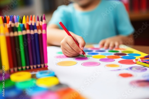 Artist, children playing coloring, Creative little artist concept.