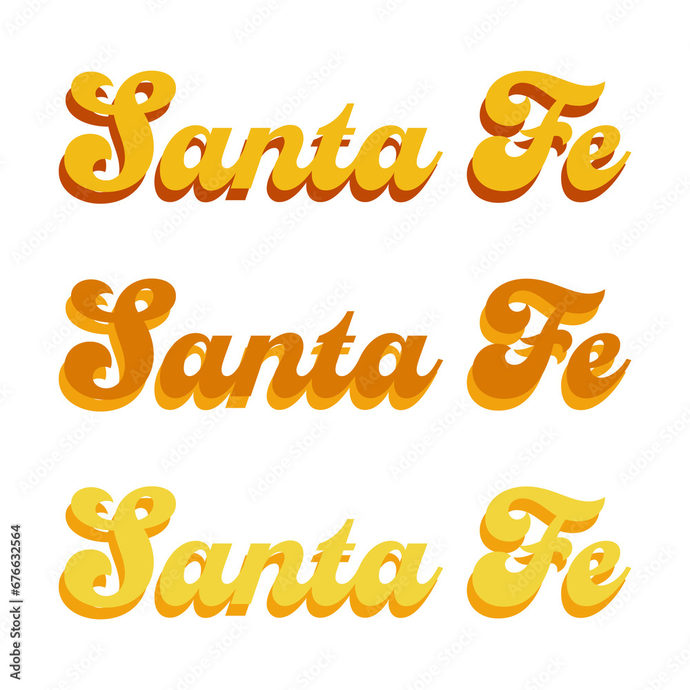Fototapeta premium A transparent type illustration design of the word Santa Fe.