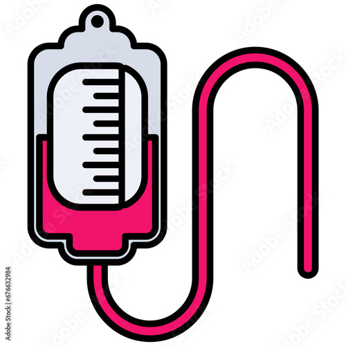 Transfusion Blood icon Outline Flat Design Style