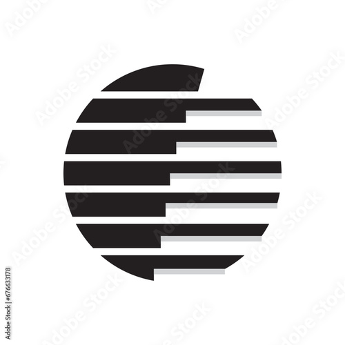 abstract simple piano logo icon.