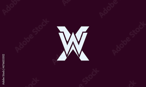 Letter XW or WX initial monogram logo design