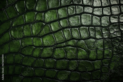 Green alligator skin, organic surface material texture photo