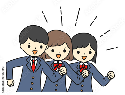 やる気に満ち溢れた男子学生と女子学生たち