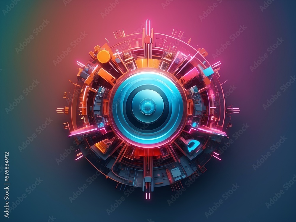 technology circles, blank background, for design, isolated