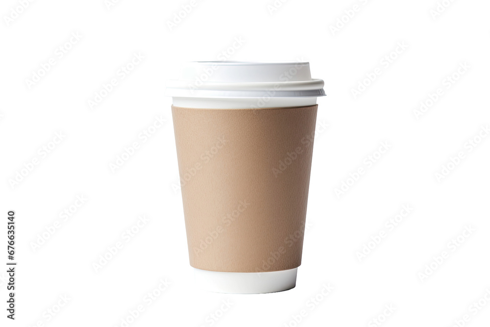A disposable coffee cup to go isolated on white background A disposable coffee cup to go isolated on white background