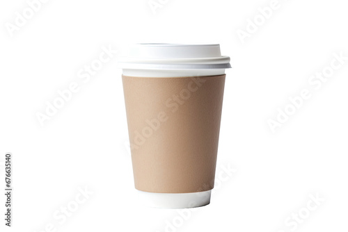 A disposable coffee cup to go isolated on white background