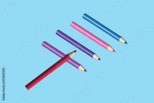 School stationery icon. School supplies concept. Realistic 3d object cartoon style. Vector colorful illustration.
