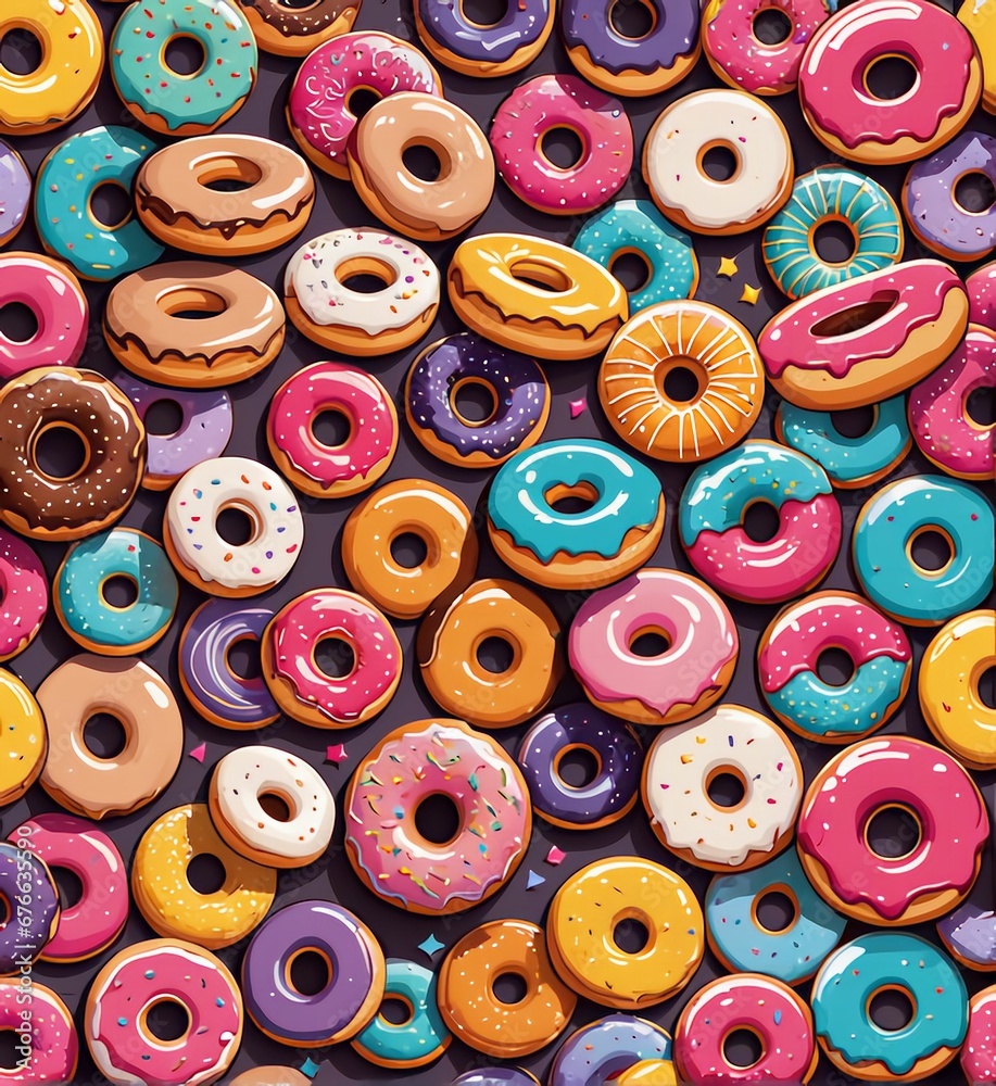 Fototapeta premium Mehrere Donuts hintergrund farbenfroh 