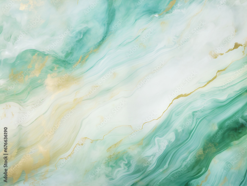 Abstract ocean and swirls of marble with glitter background 