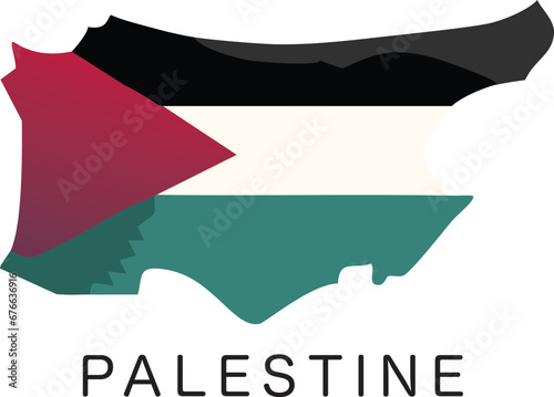 Artistic Palestine  Flag colored icon