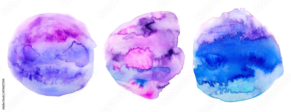 set of messy texture watercolor banner in acrylic style