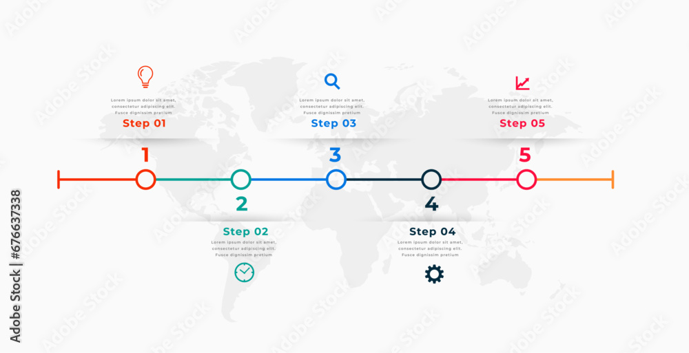 a business strategy route map template with five step plan