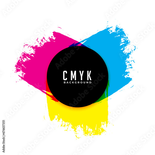 hand painted cmyk color grungy background design