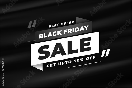 black friday sale event dark background get discount upto 50 percent