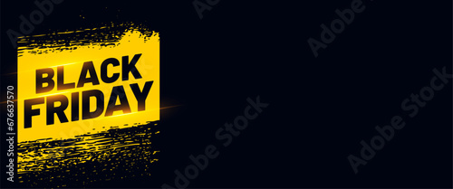 grungy style black friday festive sale coupon banner with text space