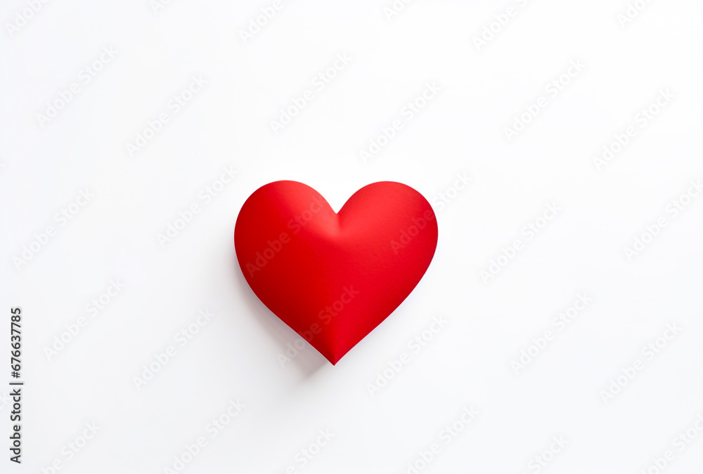 Modern red icon heart on white background, For wedding photos, wedding cards valentine's day card or web design and web background. Generative ai