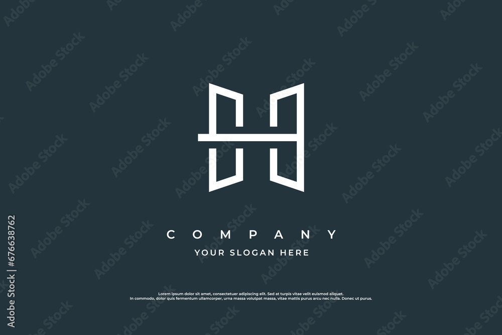 Obraz premium Minimal Letter H Logo Design Vector