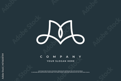 Stylish Letter M Logo Design Vector