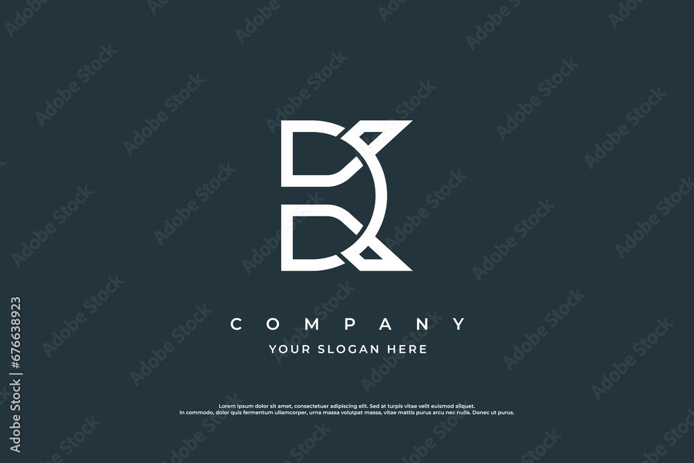 Fototapeta premium Letter DK or KD Logo Design Vector