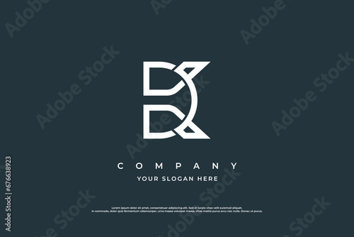 Letter DK or KD Logo Design Vector