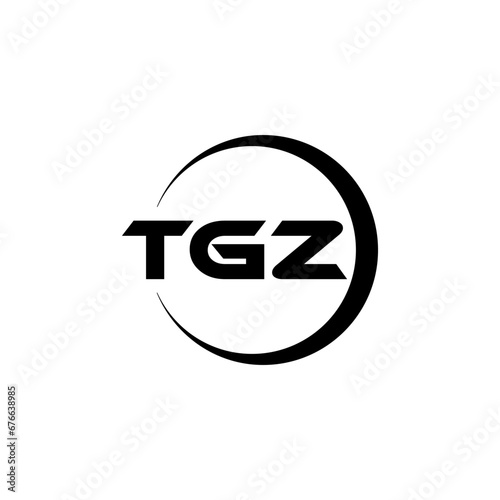 TGZ letter logo design with white background in illustrator, cube logo, vector logo, modern alphabet font overlap style. calligraphy designs for logo, Poster, Invitation, etc. photo