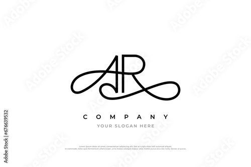 Luxury Initial Letter AR Monogram Logo Design Vector
