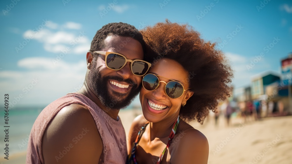 Obraz premium couple on the beach