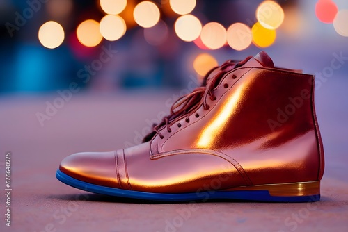 New fashion style party shoes made of leather. Generative AI.