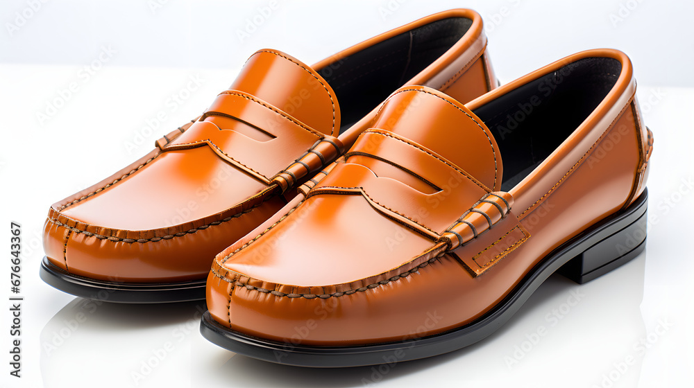 brown Loafers isolated on white background brown Loafers isolated on white background