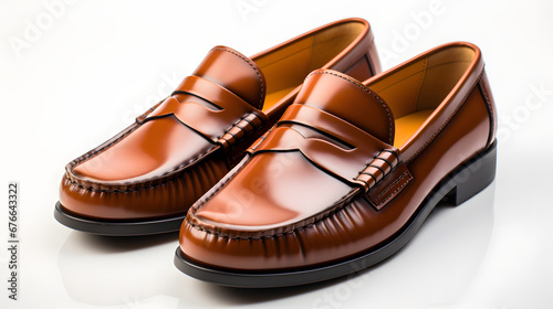 dark brown Loafers isolated on white background