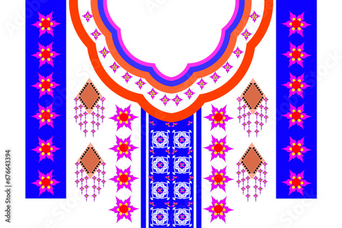 neck design geometric traditional floral necklace Embroidery Design For Fashion Ethnic Pattern
