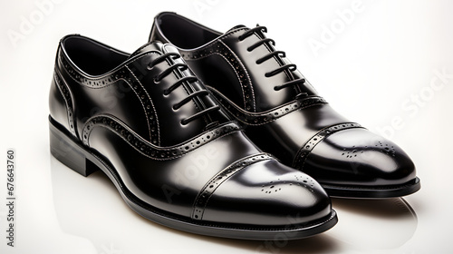 black Oxfords shoes isolated on white