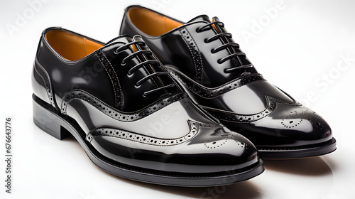 black Oxfords shoes isolated on white