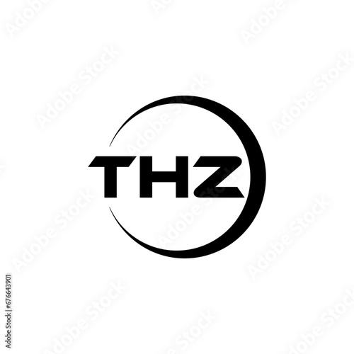 THZ letter logo design with white background in illustrator, cube logo, vector logo, modern alphabet font overlap style. calligraphy designs for logo, Poster, Invitation, etc. © Mamunur