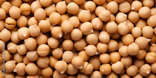 Macro top view of chickpeas with healthy nutrition and texture ,Chickpeas grain texture, Scattered chickpea seeds vegan protein source nutrient dense meal with generative ai

 
 photo