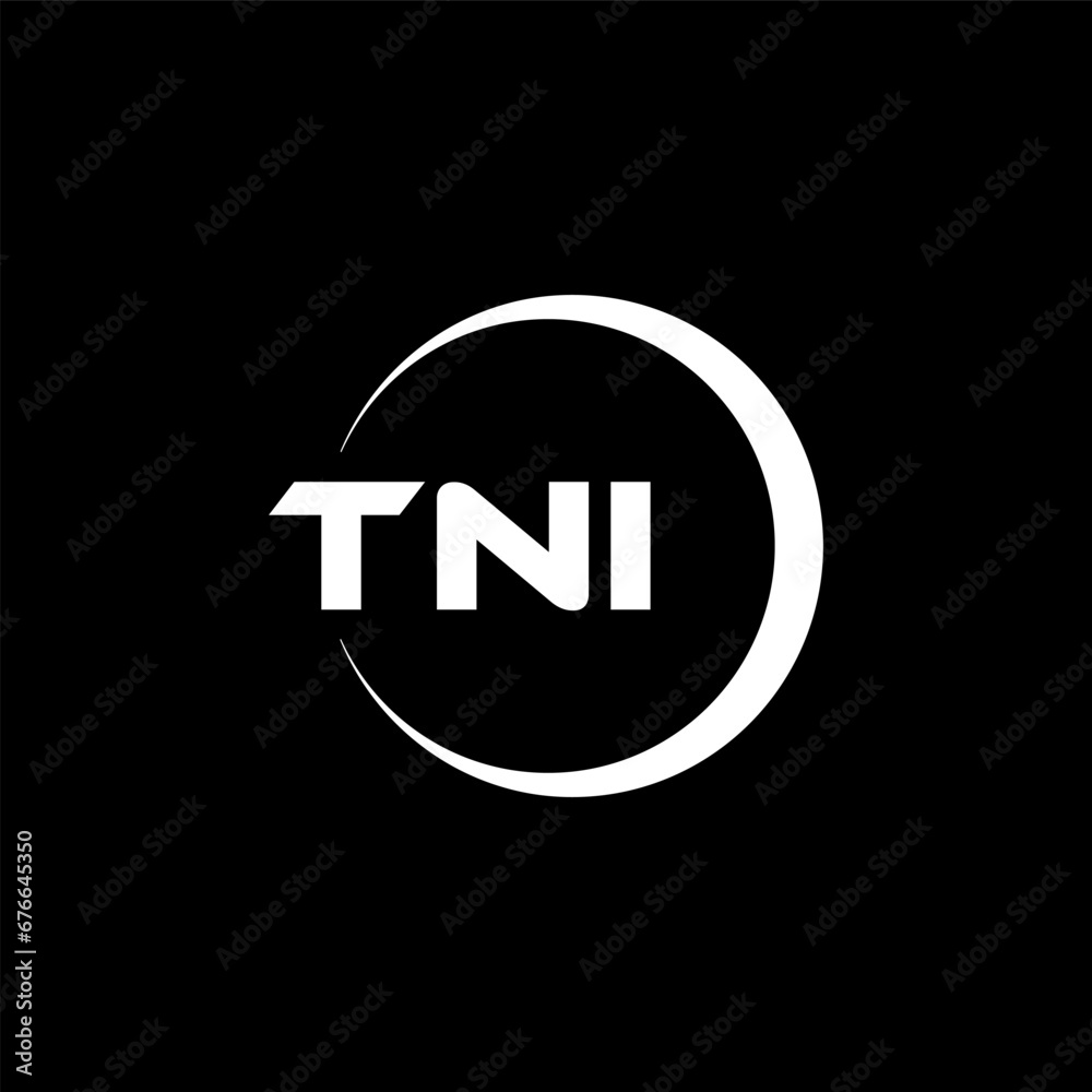 TNI letter logo design with black background in illustrator, cube logo, vector logo, modern alphabet font overlap style. calligraphy designs for logo, Poster, Invitation, etc. TNI letter logo design with black background in illustrator, cube logo, vector logo, modern alphabet font overlap style. calligraphy designs for logo, Poster, Invitation, etc.