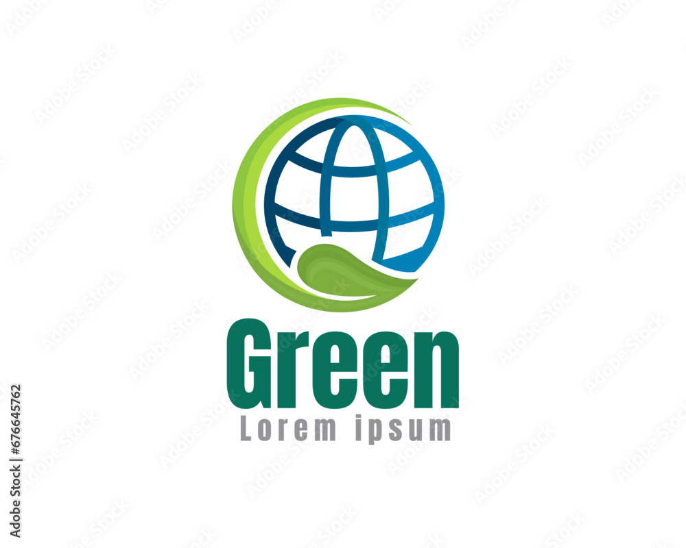 green eco bio leaf nature world earth globe logo icon symbol design template illustration inspiration green eco bio leaf nature world earth globe logo icon symbol design template illustration inspiration