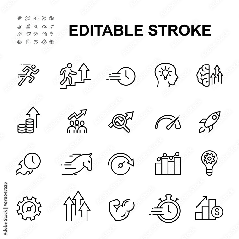 Fototapeta premium Performance line icons. Editable stroke.