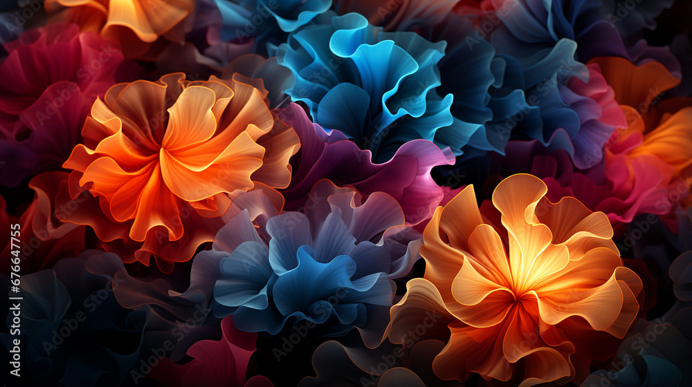 orange and blue flower HD 8K wallpaper Stock Photographic Image 