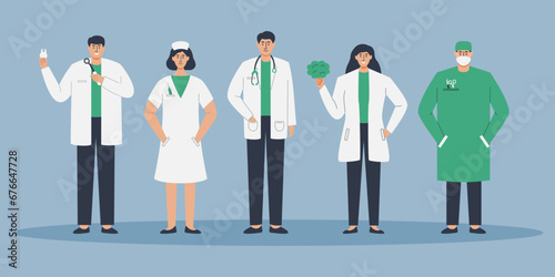 Group of Medical Staff Vector Illustration